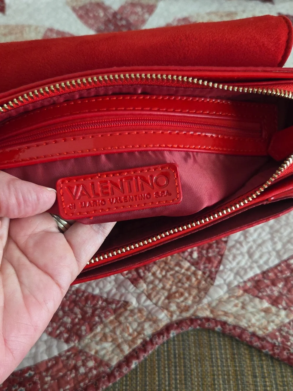 Valentino by Mario Red Crossbody Vegan Leather NWOT